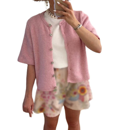 Buy Center Vintage Y2K Cardigan - Women’s Short Sleeve Knitwear - Buy Center UK
