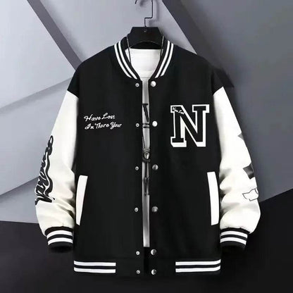 Trendy Baseball Jacket for Men - Casual Loose Fit, Hip Hop Style - Buy Center UK