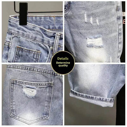 Buy Center Trendy Denim Shorts for Men - Korean Hip Hop Style - Buy Center UK
