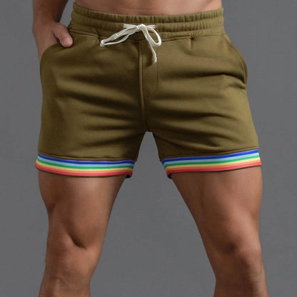 Buy Center Men's Summer Polyester Shorts - Rainbow Colors & Pockets - Buy Center UK