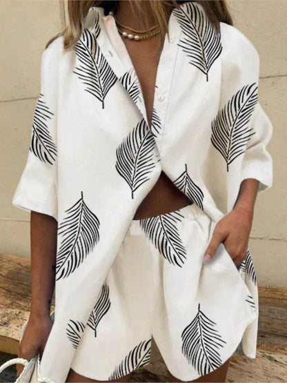 Buy Center Two Piece Women's Summer Set - Stylish Print, Loose Fit - Buy Center UK