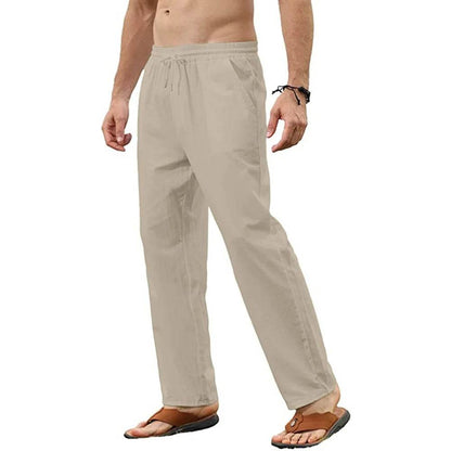 Buy Center Men's Cotton Linen Pants - Breathable Jogger Style Trousers - Buy Center UK