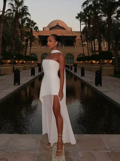 Buy Center Strapless Mesh Patchwork Maxi Dress - Elegant Beach Wear - Buy Center UK