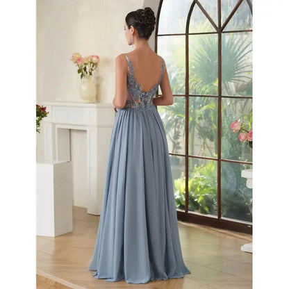 Elegant Spaghetti Straps Mermaid Evening Dress - Beaded Appliques - Buy Center UK