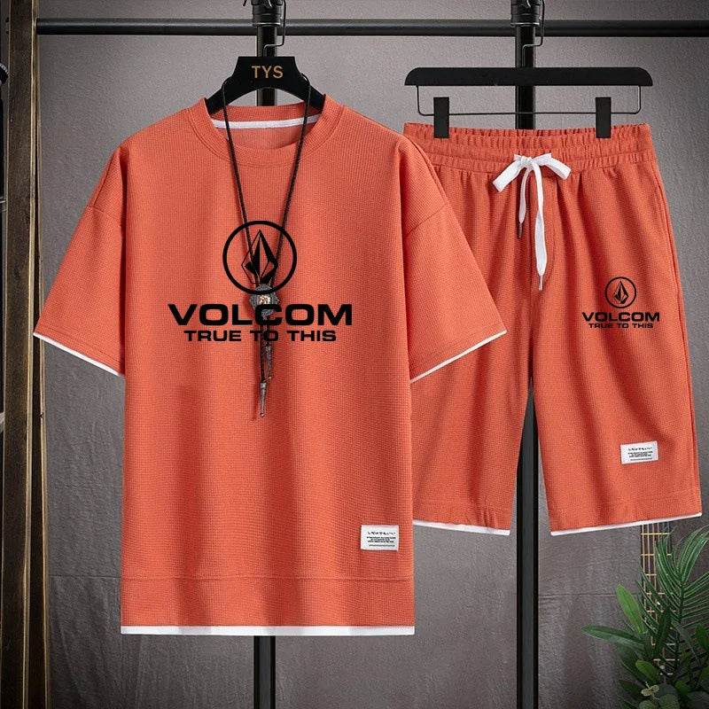VOLCOM Men's Summer Tracksuit - Stylish T-shirt & Shorts Set - Buy Center UK