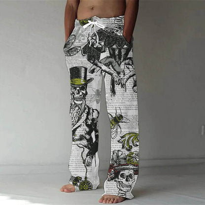 Fashion 3D Skull Men's Bamboo Fiber Pants - Quick-Drying Leisure Trousers - Buy Center UK