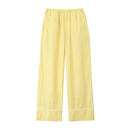 TRAFZA 2024 Women’s Yellow Striped Pants Set - High Waist Style - Buy Center UK