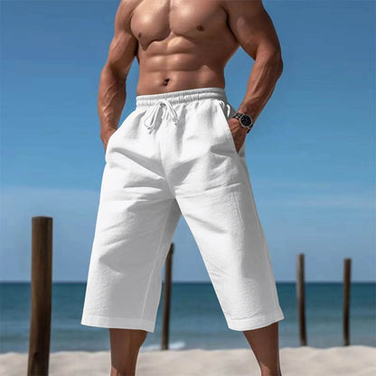 Buy Center Men's Casual Cotton Shorts - 3/4 Length, Elastic Waist - Buy Center UK