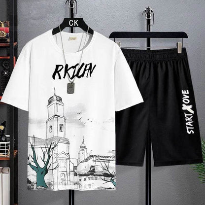 Buy Center Men's 025 Summer Sportswear Set - Quick Dry T-shirt & Shorts - Buy Center UK