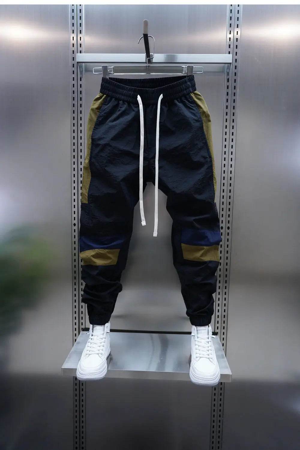 Buy Center Men's Patchwork Jogger Pants - Slim Fit, Elastic Waist - Buy Center UK