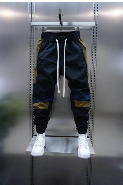 Buy Center Men's Patchwork Jogger Pants - Slim Fit, Elastic Waist - Buy Center UK