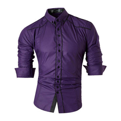 jeansian Men's Long Sleeve Casual Shirt - Spring Autumn Essential - Buy Center UK