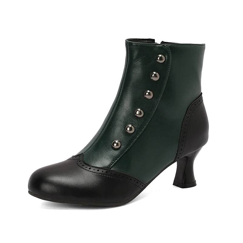 Buy Center Women's Mixed Colours Ankle Boots - Rivets & Kitten Heels - Buy Center UK