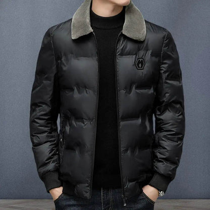 Buy Center Men’s Thickened Down Coat - Windproof, Faux Fur Lapel - Buy Center UK