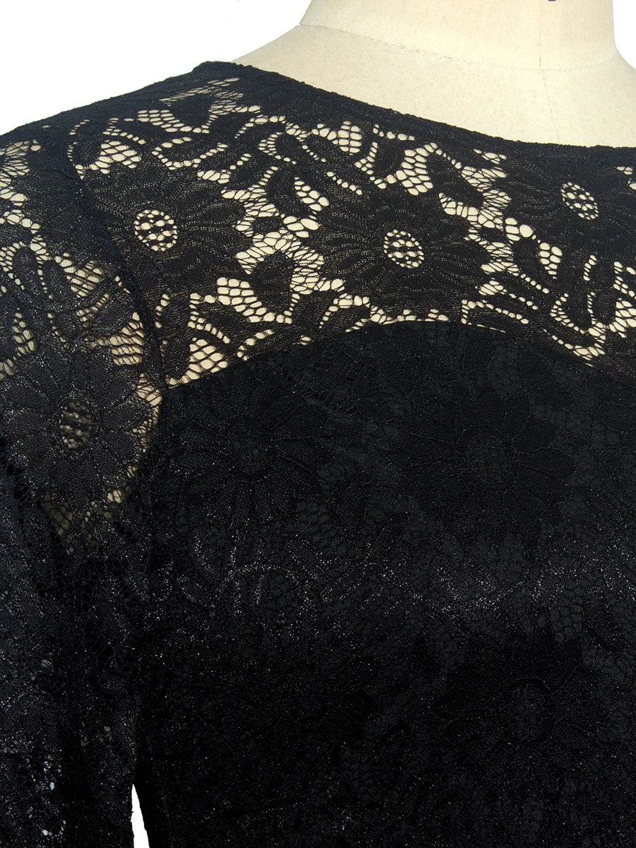 Plus Size Floral Lace Party Dress - Elegant Long Sleeve Design - Buy Center UK