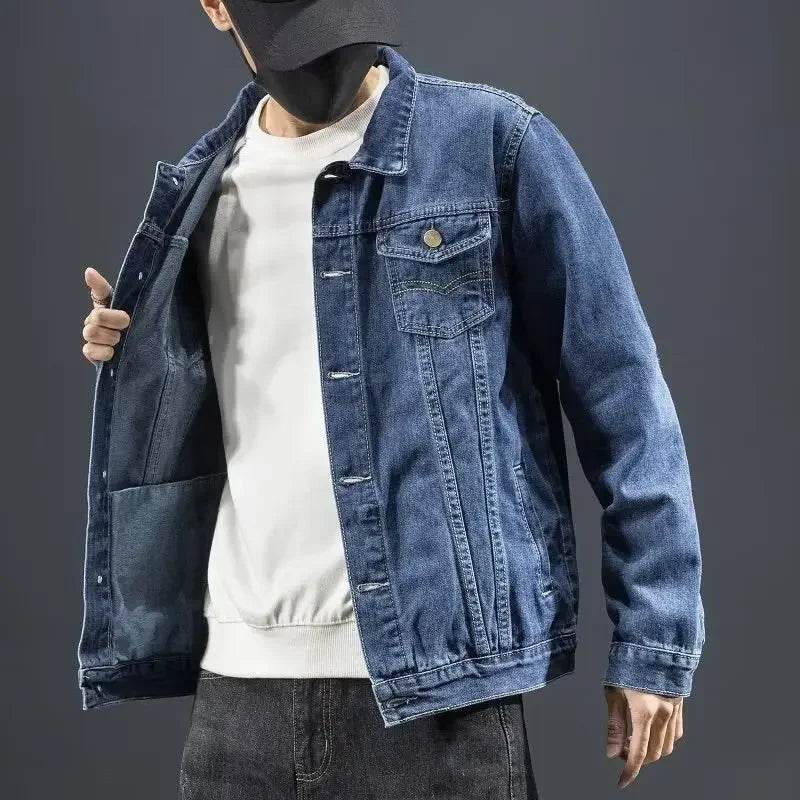 Buy Center Men's Denim Jacket - Korean Slim Fit for Autumn Style - Buy Center UK