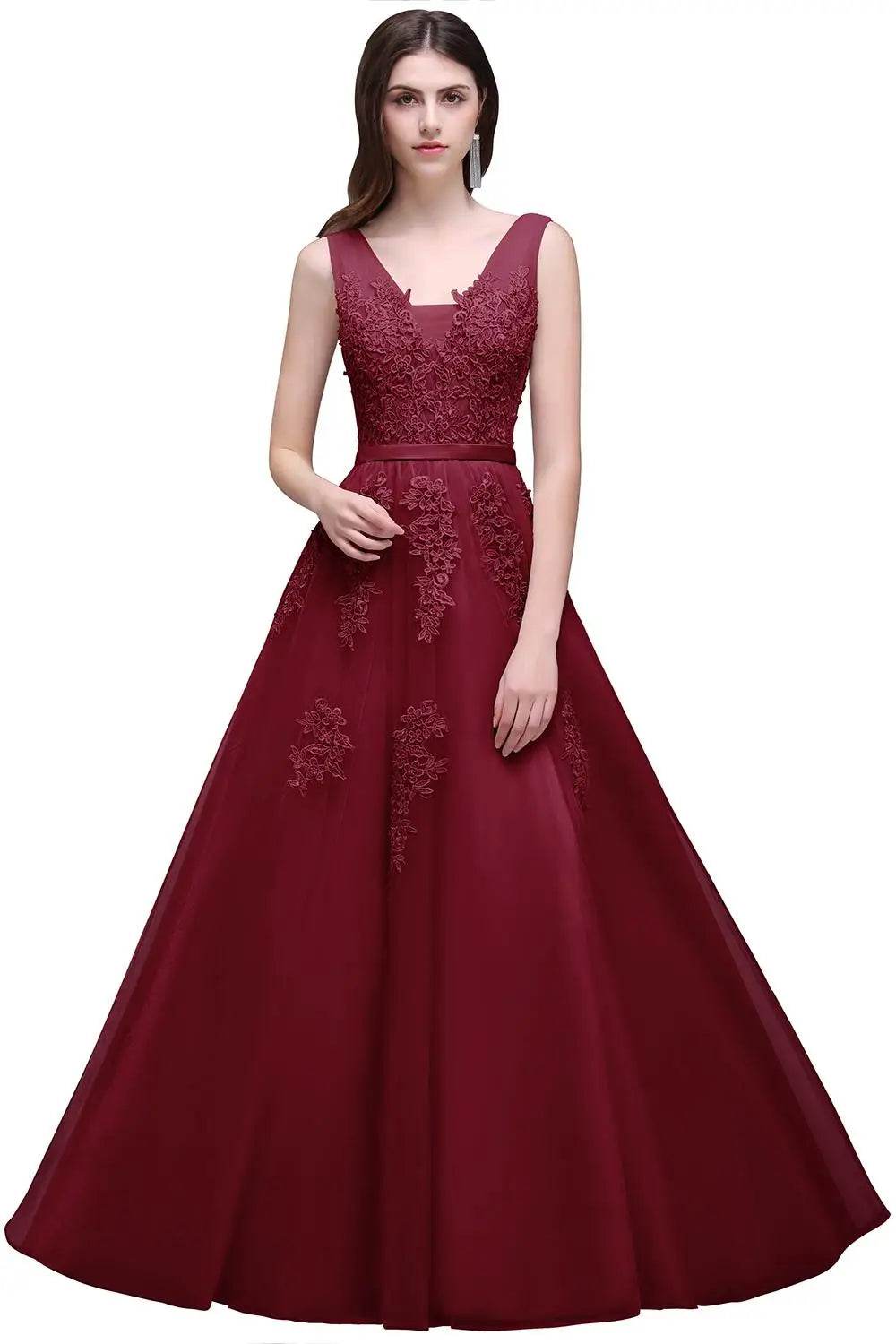 Buy Center Appliques Beading Evening Dress - Elegant Tulle Prom Dress - Buy Center UK