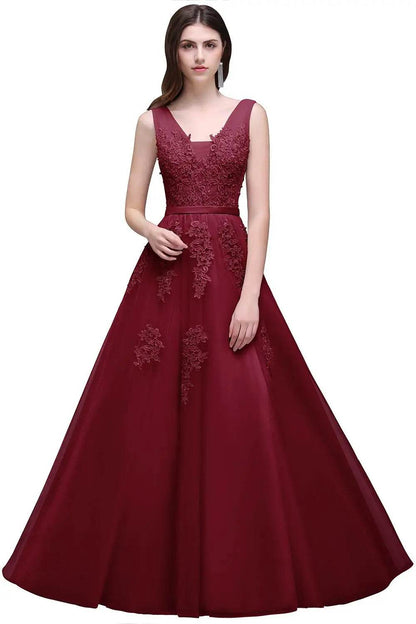 Buy Center Appliques Beading Evening Dress - Elegant Tulle Prom Dress - Buy Center UK