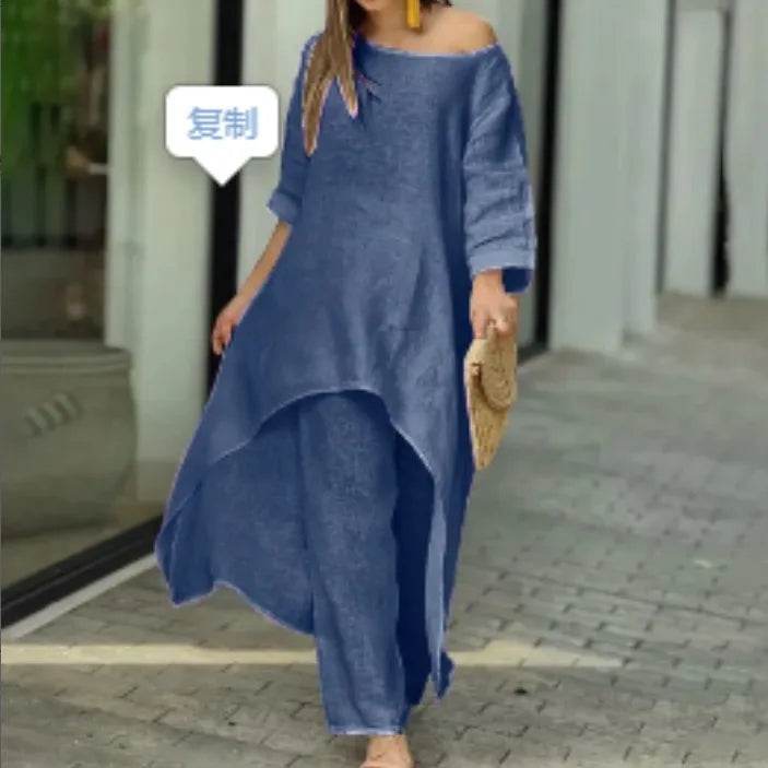 Buy Center Women's Summer Cotton Linen 2 Piece Set - Stylish & Comfortable - Buy Center UK