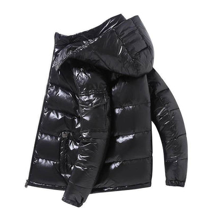 Buy Center Men's Hooded Shiny Puffer Jacket - Warm Winter 4X Size - Buy Center UK