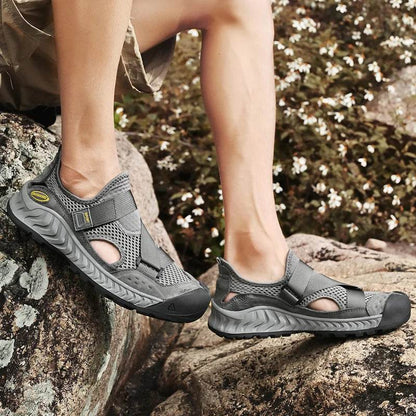 Buy Center Men's Genuine Leather Sandals - Casual Outdoor Beach Shoes - Buy Center UK