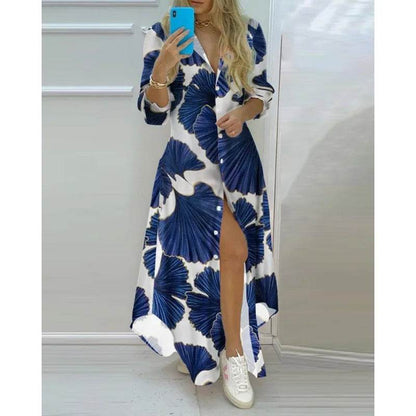 Women Boho Printed Long Shirt Dress - Casual Maxi Evening Style - Buy Center UK