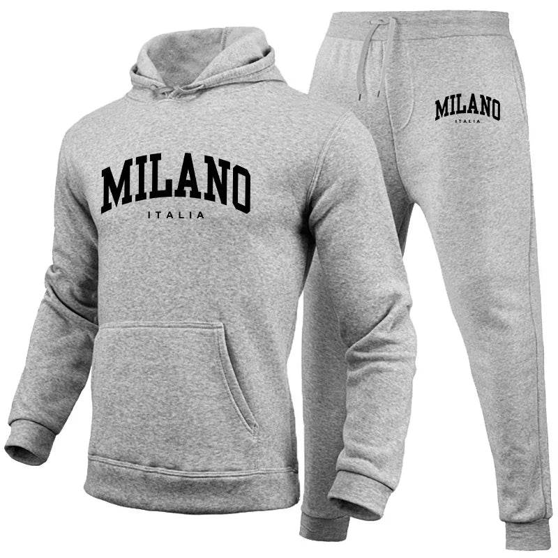 Buy Center Men’s Luxury Milano Print Hoodie Set - Casual Streetwear - Buy Center UK