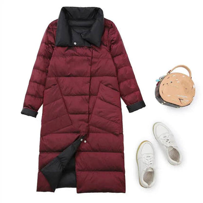 Women's Lightweight Down Jacket - Stylish Mid-Length Slim Fit for Winter - Buy Center UK