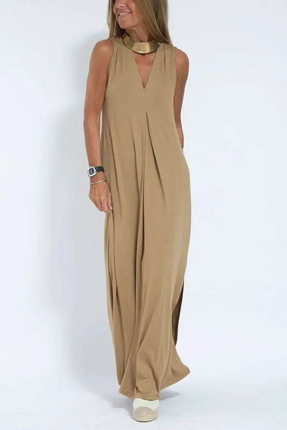 Elegant V-Neck Pullover Dress - 2025 Beach Resort Two-Piece Set - Buy Center UK