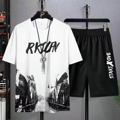 Buy Center Men's Summer Sports Set - Breathable T-Shirt & Shorts - Buy Center UK