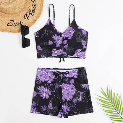 Buy Center High Waist Bikini Swimsuit - Floral Push Up Design 2023 - Buy Center UK
