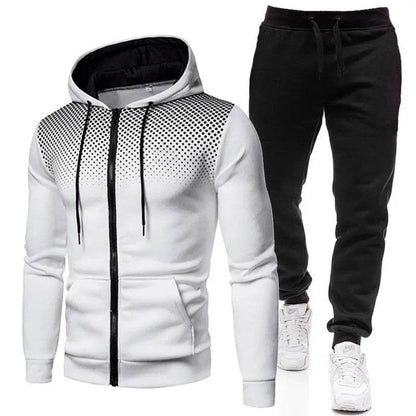 Buy Center Fashion Print Tracksuit for Men - Stylish Zipper Hoodie Set - Buy Center UK