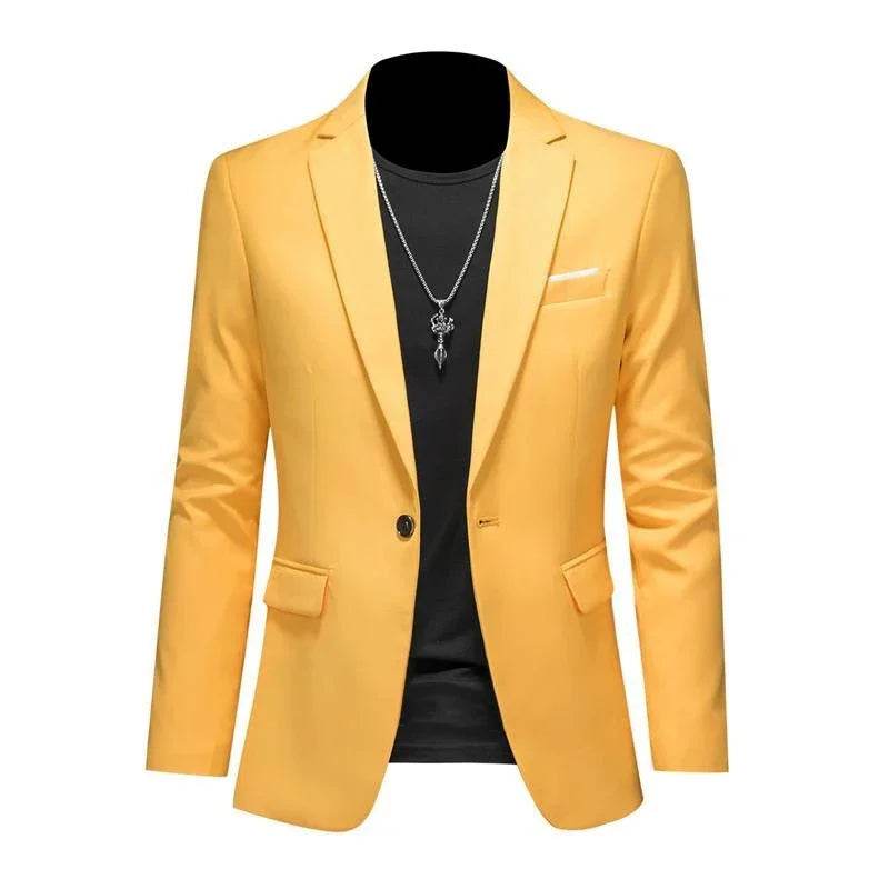Buy Center Casual Business Blazer for Men - Solid Color Elegance - Buy Center UK