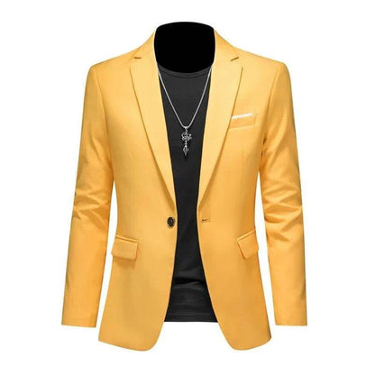 Buy Center Casual Business Blazer for Men - Solid Color Elegance - Buy Center UK