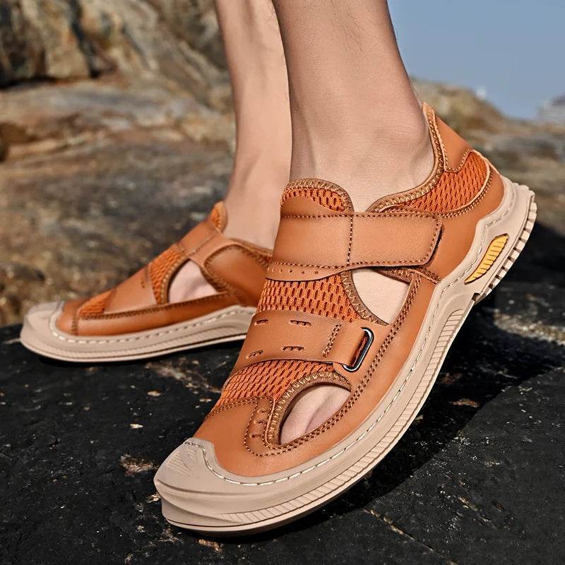Buy Center Genuine Leather Men's Sandals - Casual Outdoor Footwear - Buy Center UK