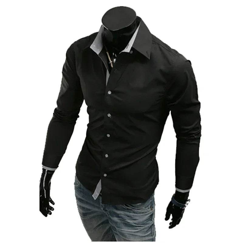 Buy Center Men's Stripes Long Sleeve Slim Shirt - Business & Casual - Buy Center UK