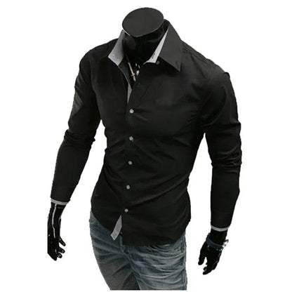 Buy Center Men's Stripes Long Sleeve Slim Shirt - Business & Casual - Buy Center UK