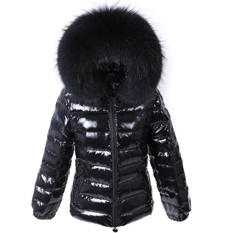 Maomaokong Women’s Winter Jacket - Real Fur Collar, Duck Down Lining - Buy Center UK