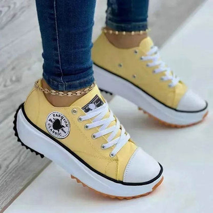 2025 Women's Canvas Sneakers - Casual Lace-Up Comfort Shoes - Buy Center UK
