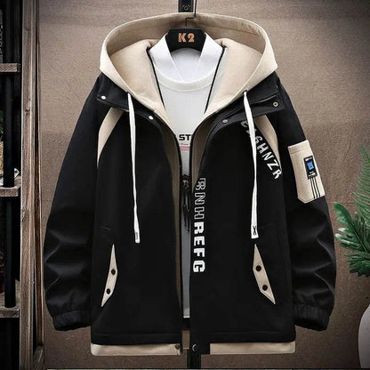 Buy Center Men's Hooded Casual Jacket - Korean Style, Lightweight Design - Buy Center UK