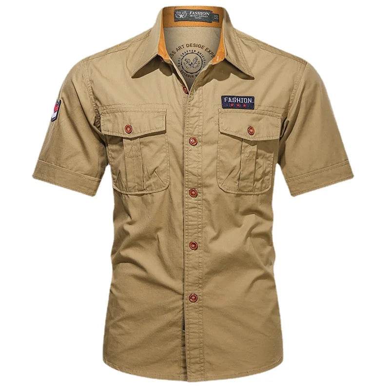 Buy Center Men's Summer Short Sleeved Shirt - Multi-Pocket Casual Style - Buy Center UK