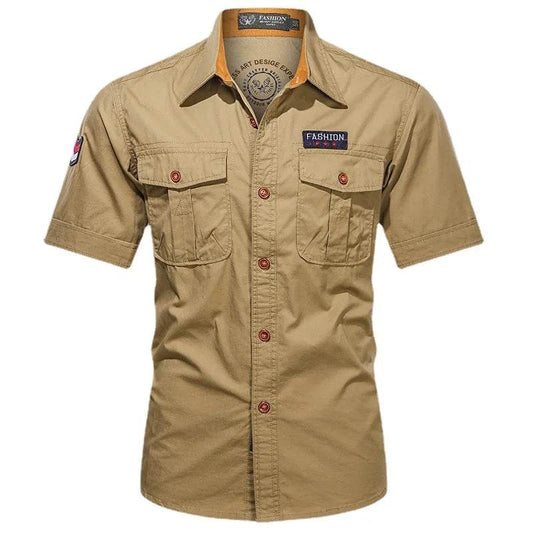 Buy Center Men's Summer Short Sleeved Shirt - Multi-Pocket Casual Style - Buy Center UK