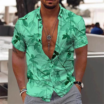 Men's Black and Gold Floral Shirt - Stylish Hawaiian Beachwear - Buy Center UK