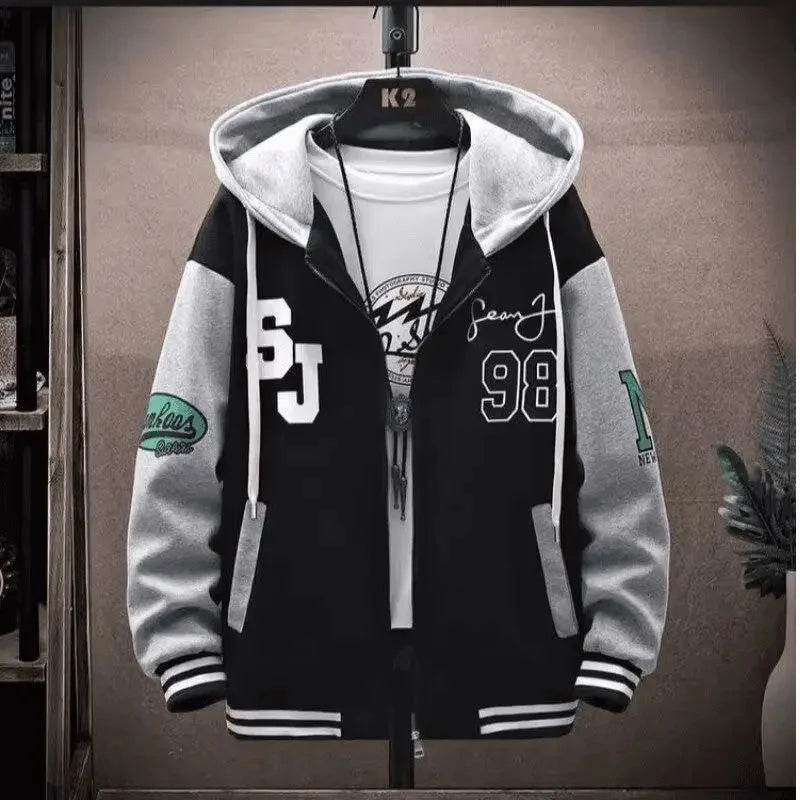 Buy Center Trendy Letter Print Hooded Jacket - Loose Fit Cardigan - Buy Center UK