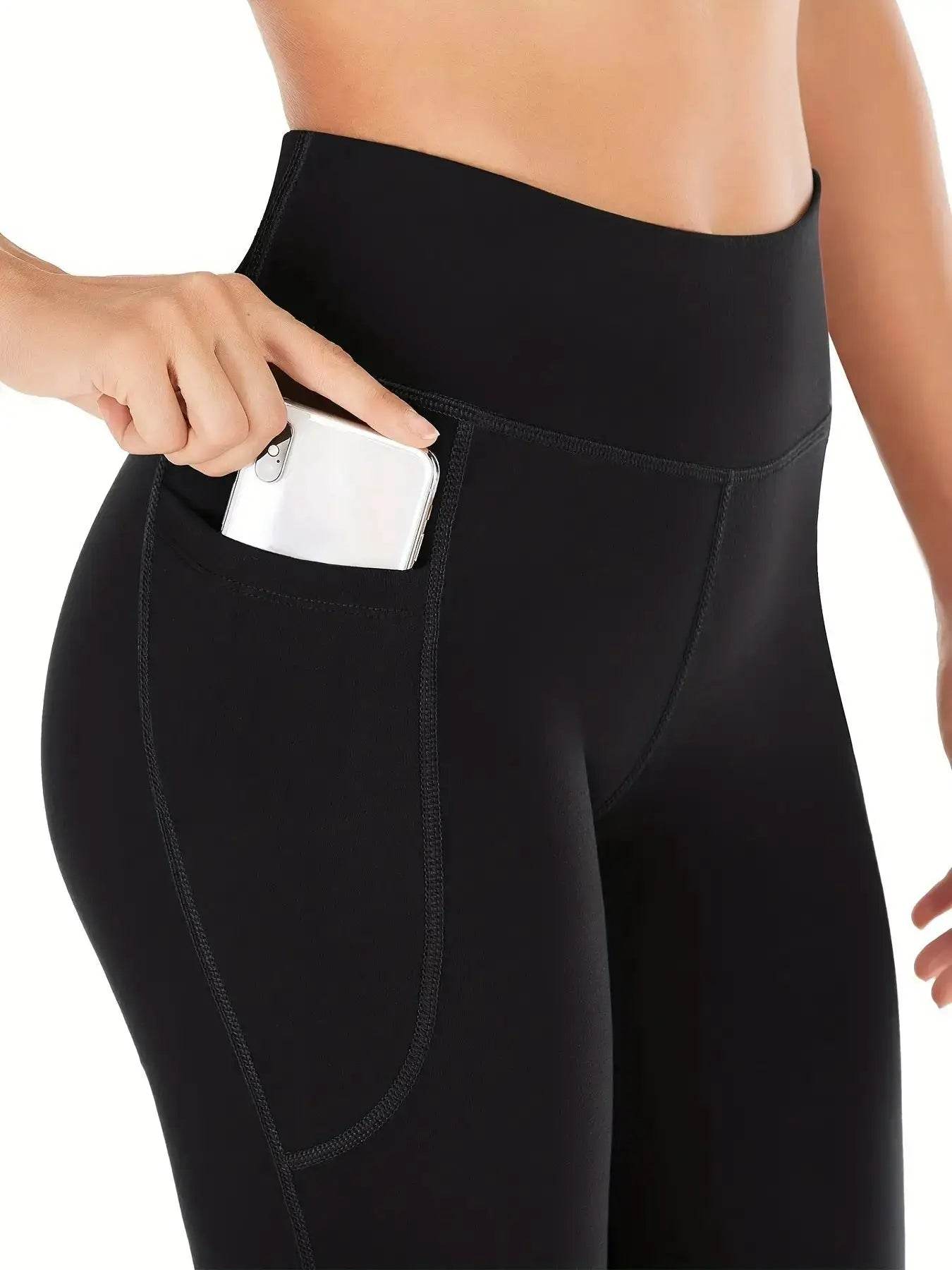 Buy Center Women's High Waist Flared Pants - Pockets & Tummy Tuck - Buy Center UK