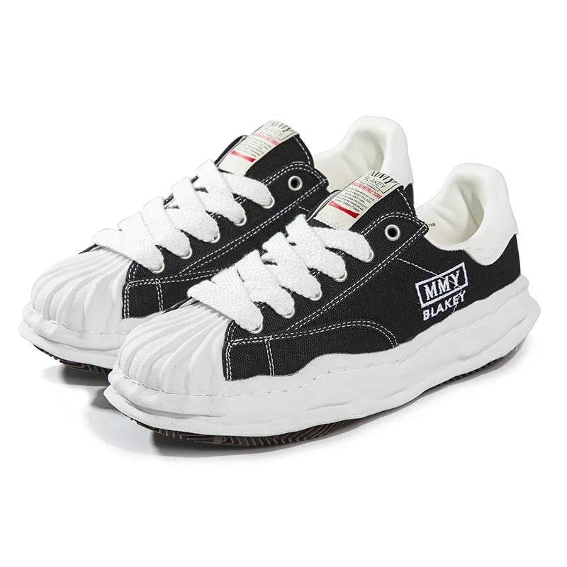 Buy Center Thick Soled Canvas Sneakers - Stylish Low Cut for Spring/Summer - Buy Center UK