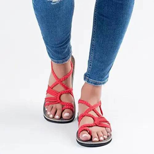 Buy Center Women's Strappy Braided Sandals - Comfortable Summer Style - Buy Center UK