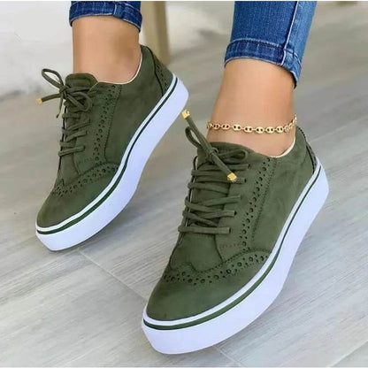 Buy Center Women’s Flat Casual Sneakers - Lace-Up Spring Fashion - Buy Center UK