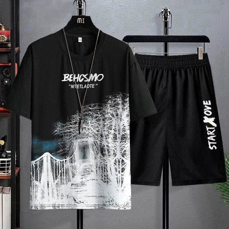 Buy Center Men's Plus Size Summer Suit - Casual Splicing Sportwear - Buy Center UK