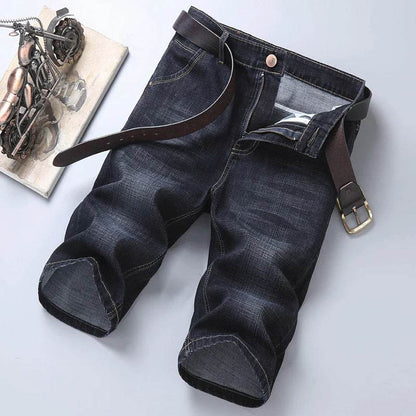 Buy Center Men's Denim Shorts - Classic Black & Blue Slim Fit - Buy Center UK